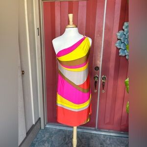 Trina Turk one shoulder dress.